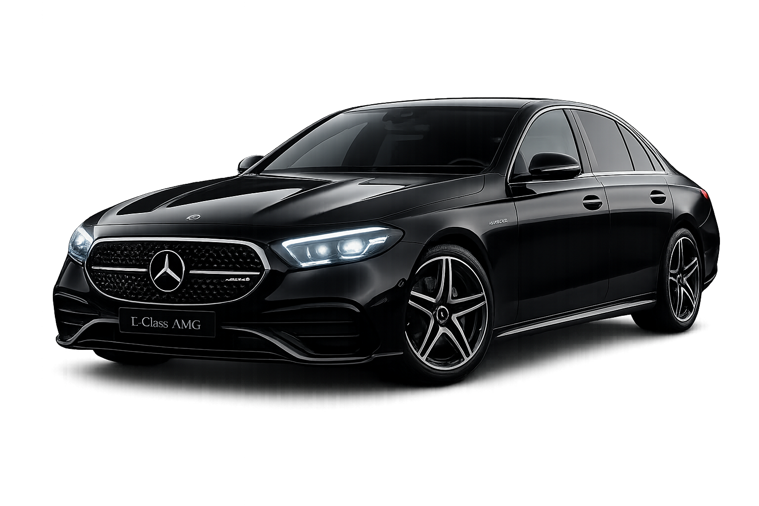 Mercedes berline Business noire sur fond sombre